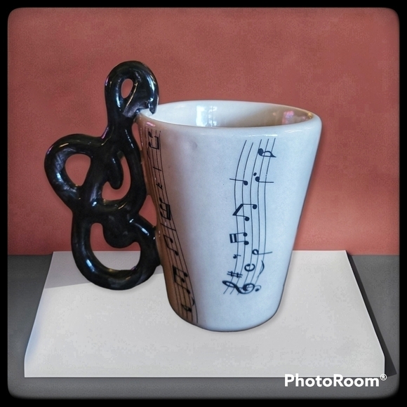 3/$30 GLAZED Ceramic Music Note Coffee Mug - Picture 1 of 6